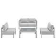 thumbnail image 2 of Modway Shore Sunbrella® Fabric Outdoor Patio Aluminum 4 Piece Set in Silver Gray, 2 of 10