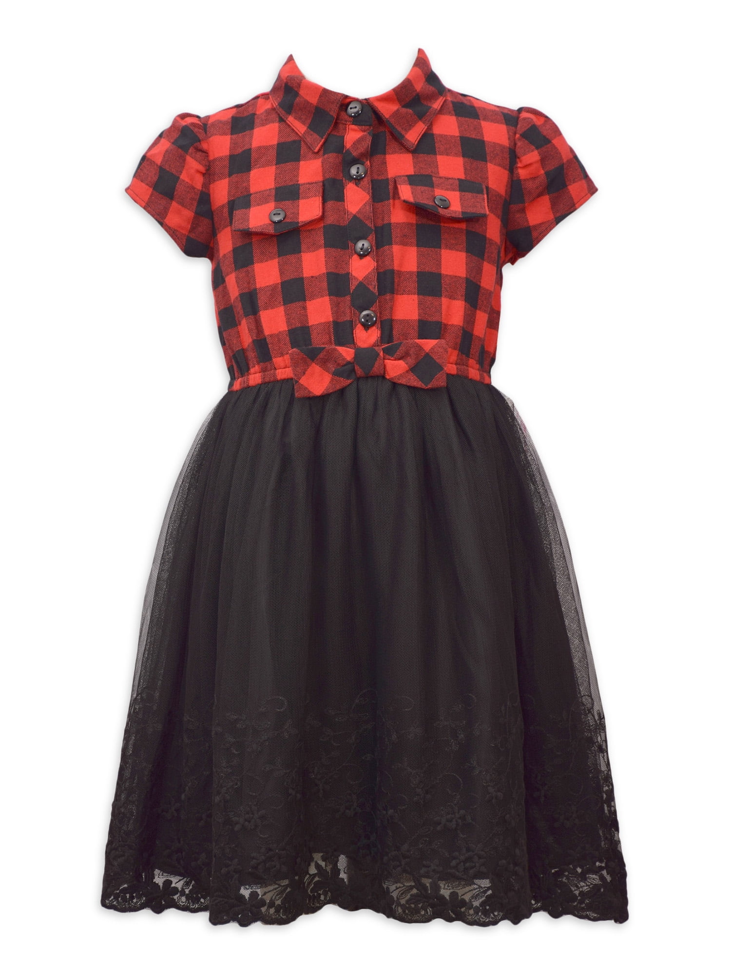 buffalo plaid tutu dress