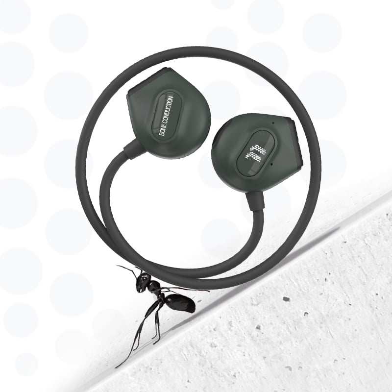 ULlife ME300S-BLK Child's Bluetooth Bone Conduction Headphone, Black