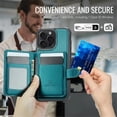 thumbnail image 5 of JEEHOOD Case For iPhone 15 Pro, RFID Blocking Compatible With MagSafe Detachable 2 In 1 Wallet With Snap fastening Card Holder,PU Leather Case,Kickstand Magnetic Protective Women Men Cover,Blue, 5 of 8