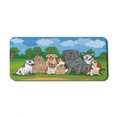 thumbnail image 1 of Dog Lover Computer Mouse Pad, Repetitive Park Landscape Colorful Friendly Group of Dogs Animals, Rectangle Non-Slip Rubber Mousepad X-Large, 35" x 15", Azure Blue Almond Green, by Ambesonne, 1 of 2