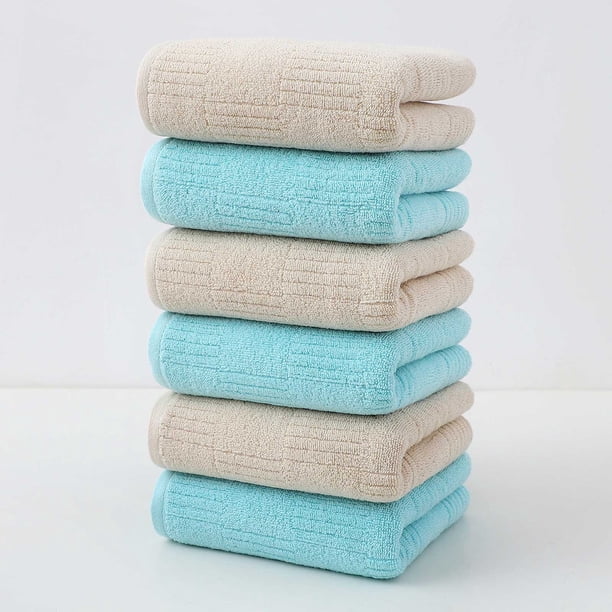 Paquete de 6 toallas de baño de algodón, toallas gruesas suaves y absorbentes de 75 x 35 cm (29,5 x 13,7 pulgadas) para adultos, multicolor, secado rápido para la cara, la mano, el cuerpo