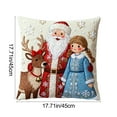 thumbnail image 2 of Christmas Pillow Covers - No Insert Included, Soft Fabric with Hidden Zipper - Festive Home Decor for Sofa, Bedroom, Living Room and Holiday Parties, 17.72*17.72in, B, 2 of 6