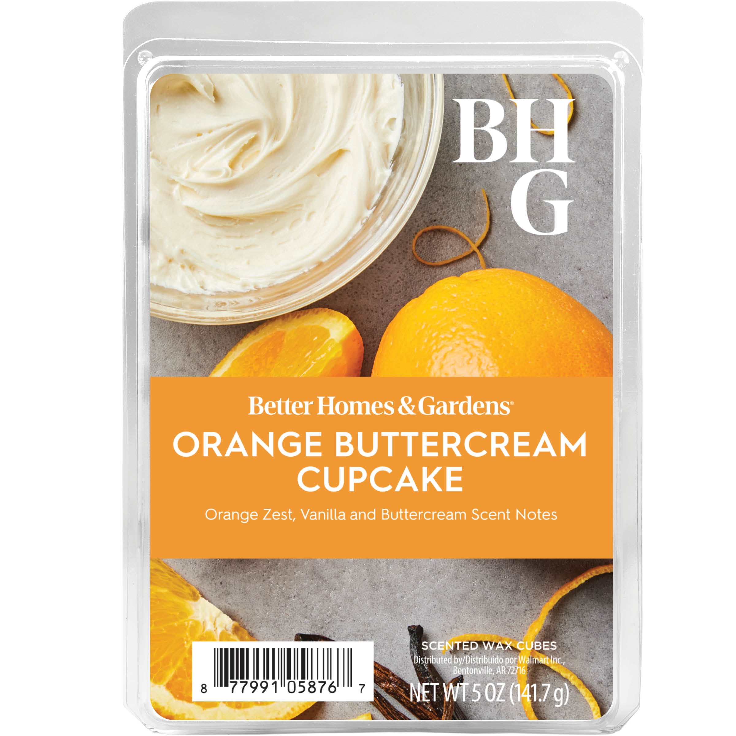 (2 pack) Orange Buttercream Cupcake Scented Wax Melts, Better Homes & Gardens, 5 oz (Value Size)