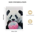 thumbnail image 2 of JEUXUS Panda, Pink Bubble Gum Animals, Canvas Wall Art Home Decor, Gallery Wrapped, Stretched, Framed Ready to Hang, 2 of 5