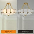 thumbnail image 4 of KPIBEST 18.5-Inch Tiffany Style Semi Flush Mount Ceiling Light Vintage 4-Light Ceiling Light Fixture Flush Mount Ceiling Light for Living Room Bedroom Hallway Staircase Foyer, 4 of 13