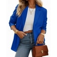 thumbnail image 4 of Long Sleeve Spring Fall Women Solid Open Front Blazer Work Office Coat, 4 of 6
