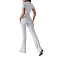 thumbnail image 3 of Pantalón de Traje de Corta Ajustado de Color Liso Gris XL, 3 of 9