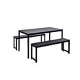 thumbnail image 7 of 3 Piece Dining Set with 2 Benches, Modern Small Dining Table Set for 4, 29.9" Height Saving Space Kitchen Table Sets for Kitchen Bar Breakfast Nook, JA1631, 7 of 7
