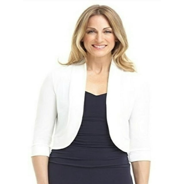 WIFORNT Women's Open Front Knitted Cardigan Solid Color Short Sleeve Shrug Cotton Bolero Jacket Cropped Knit Sweaters