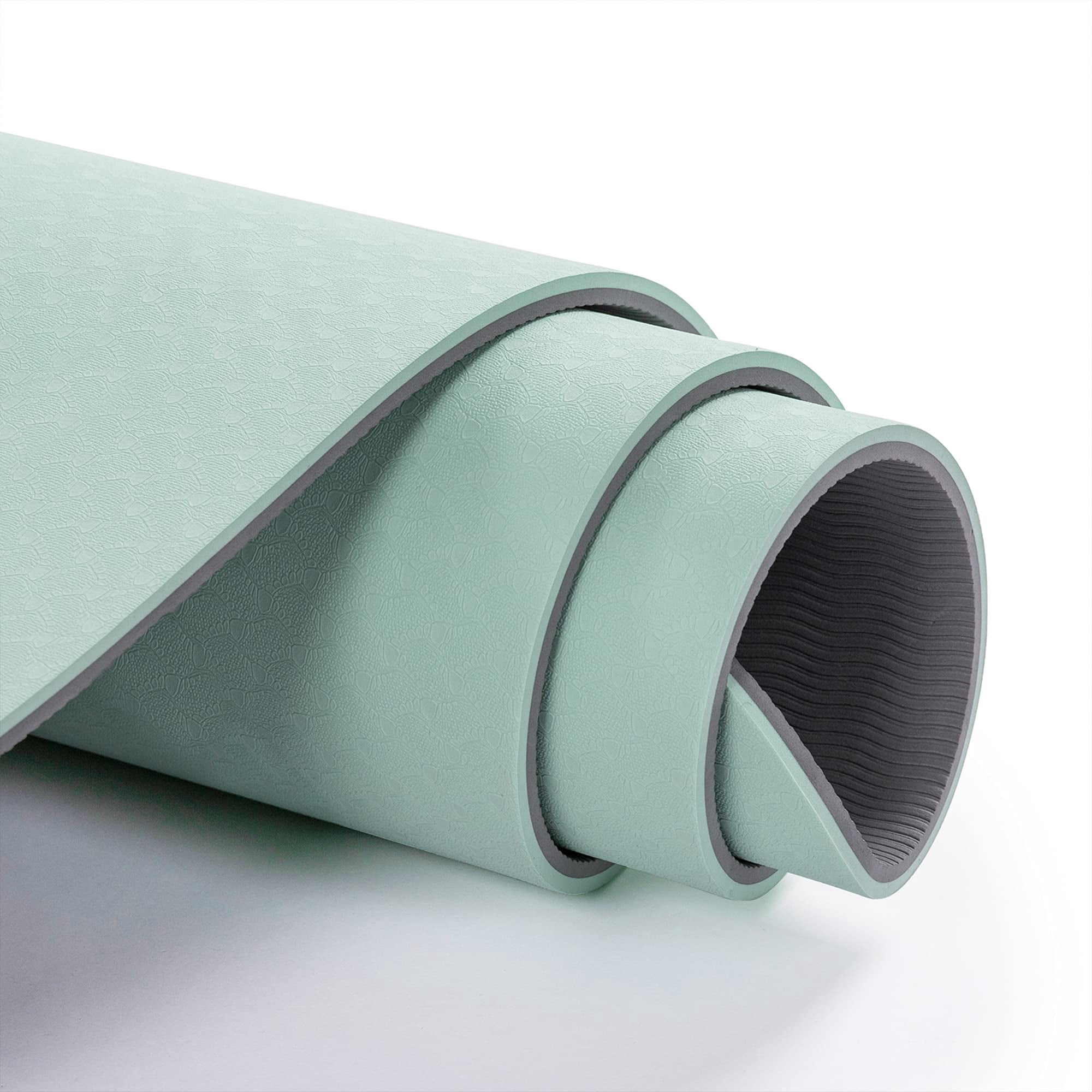 Yoga Mat Matcha Green & Gray 72"x24" Non-Slip Exercise Mat for Home Workout