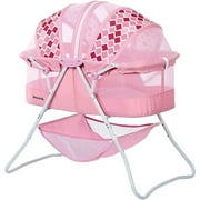Dream On Me Karley Bassinet in Rose, Quick Fold and Easy to Carry, Large Storage Basket