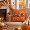 thumbnail image 4 of Fall Pumpkin Pillow Covers, Thanksgiving Decorative Pillow Case with Hidden Zipper Polyester Fabric, Autumn Harvest Home Decor for Sofa Couch Bed Bedroom, 17.7 x 17.7 Inch, 4 of 7