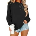 thumbnail image 5 of Itsame Long Sleeve T-Shirts Women's Valentine's Sweatshirt Loose Crew Neck Tops Black Size S, 5 of 9
