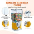 thumbnail image 3 of Gumball Machine , 17" Candy Dispenser, Coin Operated, PC Vending Machine for Bouncy Balls & Capsules, Yellow Retro Candy Bank, 3 of 6