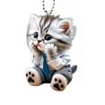 thumbnail image 2 of ievspot 1Pcs Swinging Cat Car Hanging Ornament, Cool Car Hanging Accessories for Rear View Mirror, Cute Car Pendant Swinging Sunglasses Cat Hanging Swing, 2 of 8