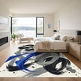 thumbnail image 3 of ODIKA 3'x5' Machine Washable Non-Slip Area Rug, Abstract Black High Traffic Rug, Blue, 956061, 3 of 7