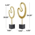 thumbnail image 4 of 24", 21"H Gold Marble Abstract Sculpture with Black Base, by CosmoLiving by Cosmopolitan (2 Count), 4 of 9