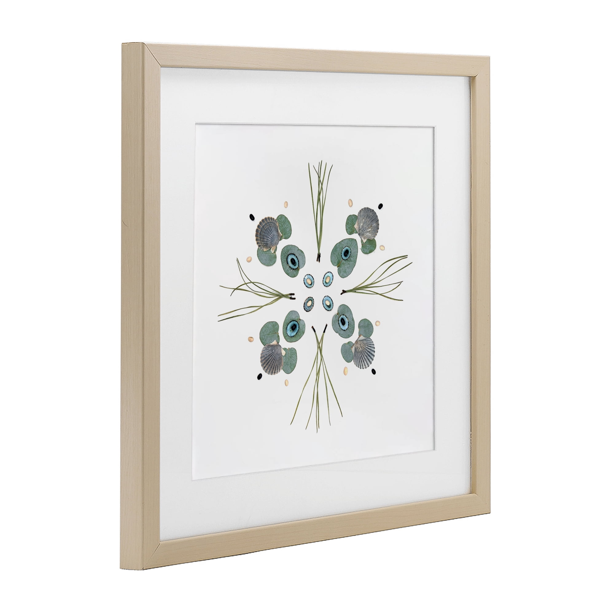 Stupell Industries Seashell & Leaf Symmetry Birch Framed Print Under Glass, design by Beth Adoette