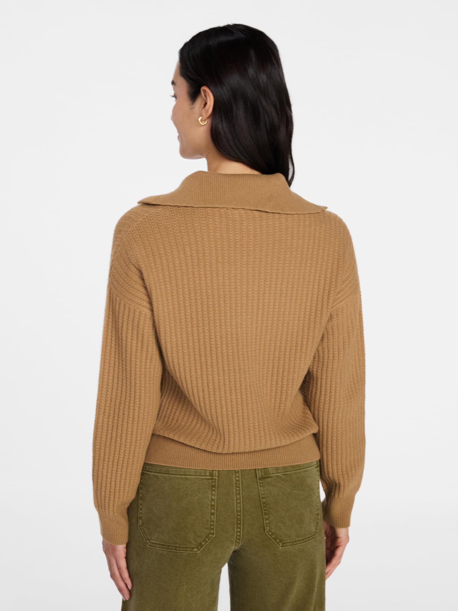 Time and Tru Women's Pullover Henley Sweater, Sizes XS-XXXL