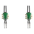 thumbnail image 1 of Qarigey Moda Country Música Guitarra Western Cowboy Rodeo Bolo Tie Tie bola 2piezas Verde, 1 of 6