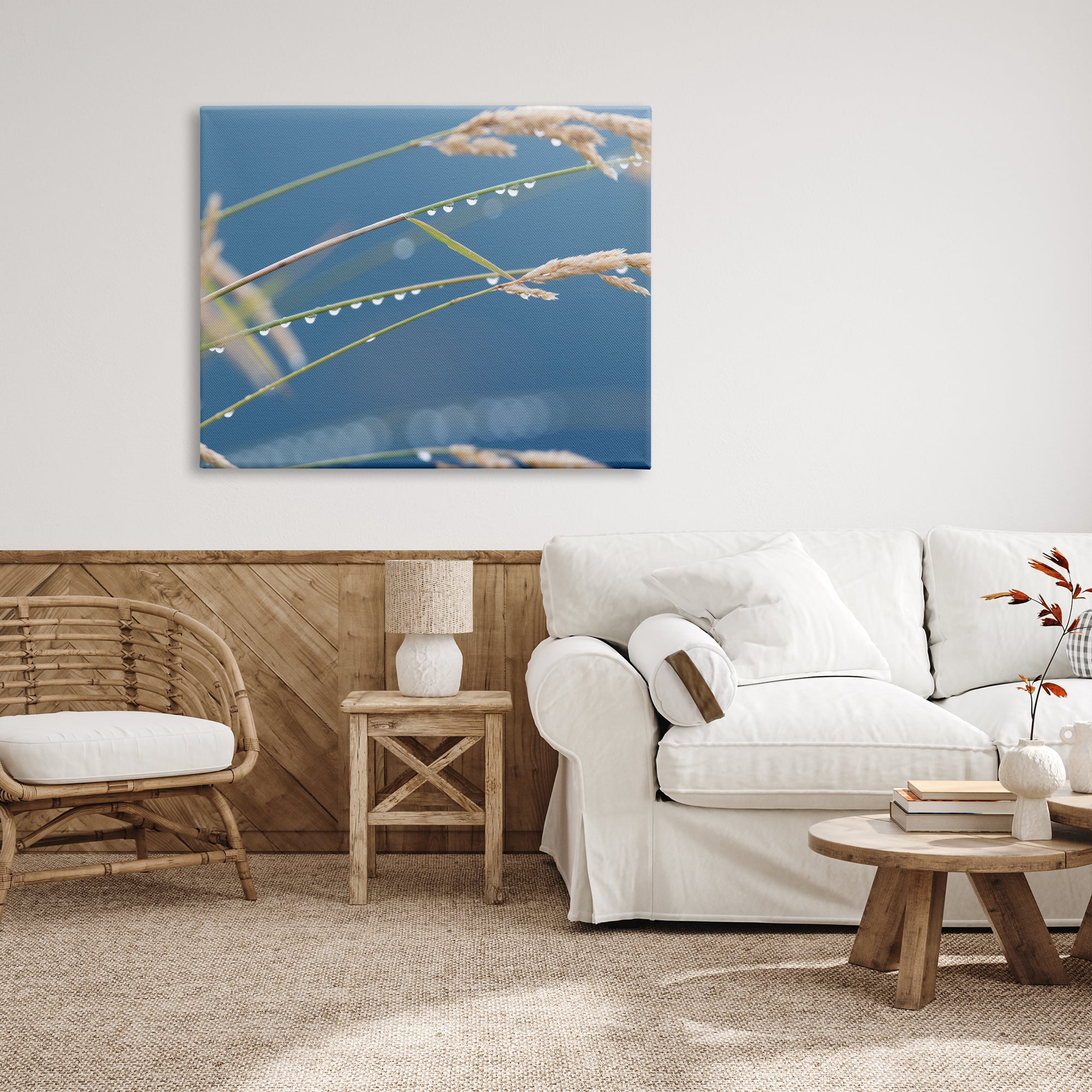 Stupell Indtries Rain Drops Off Tall Grass Nature Photography,48 x 36,Design by Nancy Crowell