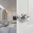thumbnail image 3 of Doorknob, 1 Pack Entry Doorknobs Lock with Keys, for Front Door, Exterior and Interior Doors, Satin Nickel Finish, 3 of 7