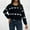 Black, variant on Oversized Sweaters for Women Knit Tops for Women Crewneck Long Sleeved Print Knitted Sweaters Loose Fit Thick Pullover Fall Winter Comfortable Party Warm Top,Black