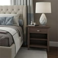thumbnail image 2 of Trent Home Wood 24" Transitional Bedside Nightstand Table in Warm Walnut Brown, 2 of 7