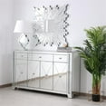 thumbnail image 2 of Pemberly Row Modern 4 Door 60" Clear Crystal Mirrored Sideboard, 2 of 10