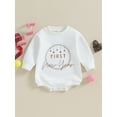 thumbnail image 2 of Suealasg Baby New Year Onesie Clothes for Girls Boys Newborn Long Sleeve Elk Print Romper Bodysuit 3M 6M 12M 18M Infant New Year One Piece Jumpsuit, 2 of 9