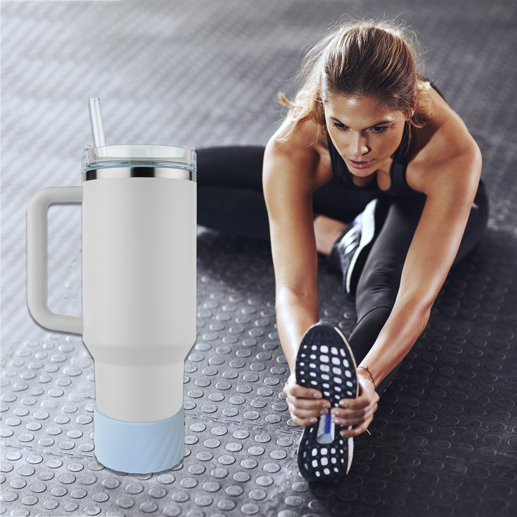 Unique Bargains Portable Fit for 40oz Water Bottle Boot Light Blue