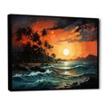 thumbnail image 2 of Designart "Colorful Sunset Palm Trees in Serene Beauty IV" Palm Trees Floater Framed Wall Art Print, 2 of 7