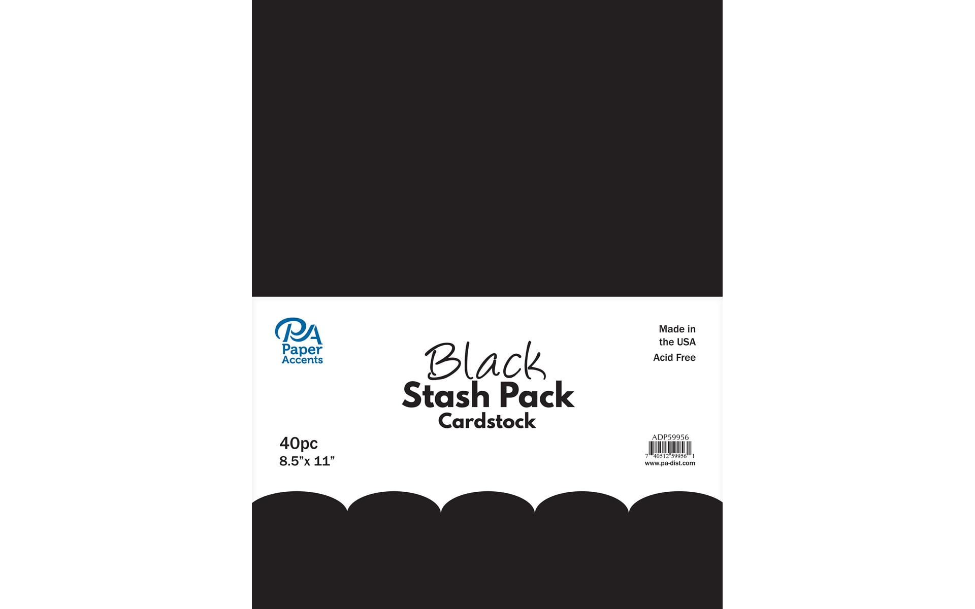 Paper Accents Stash Pack Cardstock 8.5'x 11' Black 40pc