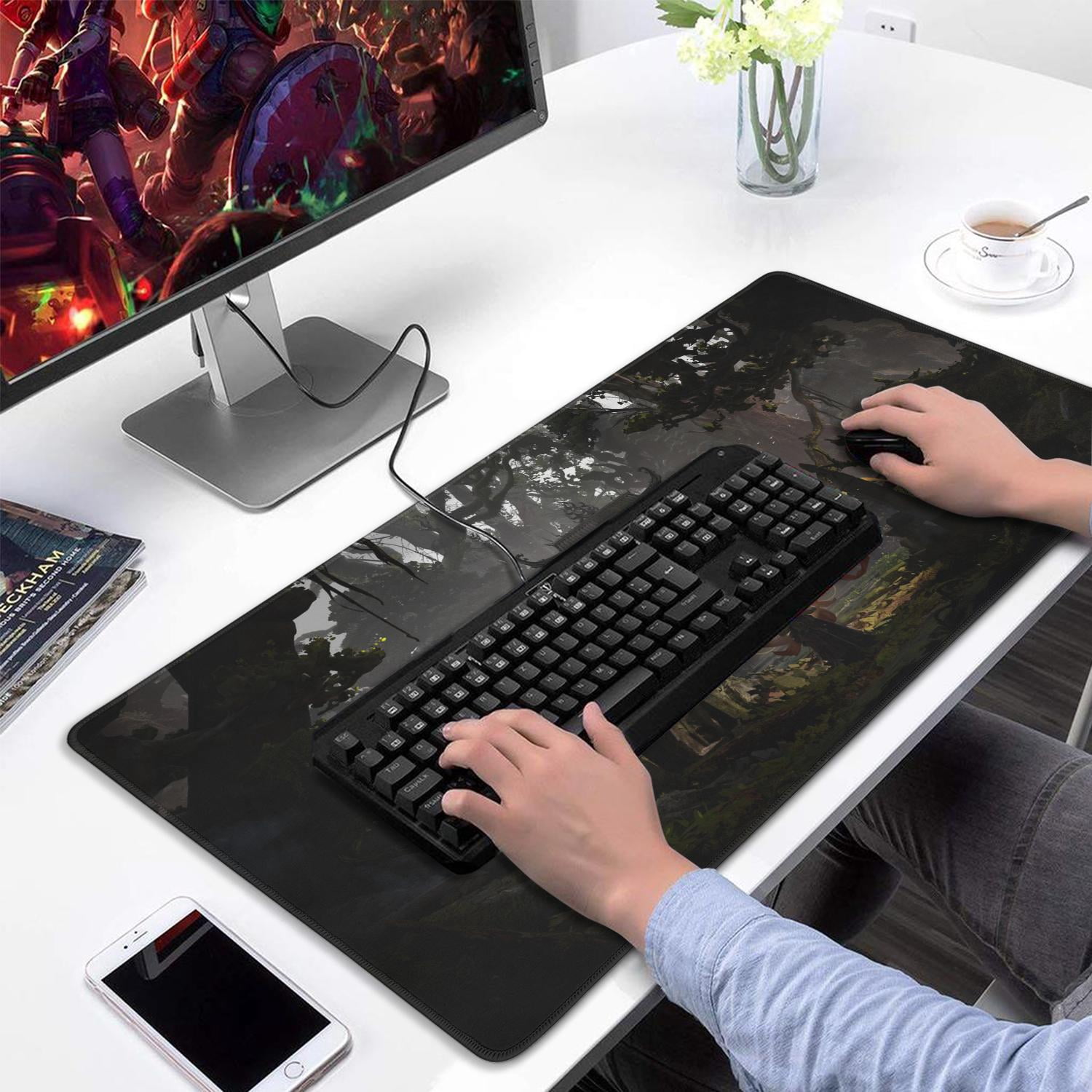 Wukong Gaming Mouse Pad Non Slip Cool Rubber Mousepads for Table Desk Ancient Buildings, Deep in the Forest Mousepad Gaming for Computer Wireless Mouse Decoration (31.5x15.7in)