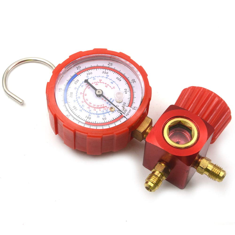Nikauto Car Air Conditioning AC R12 R22 R404a R134a Psi Manifold Gauge Set Tool Kits High Low Pressure (Red)