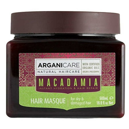 Arganicare Nourishing Macadamia Hair Mask for Dry and Damaged Hair with Certified Organic Oils of Argan and Macadamia. 16.9 fl.