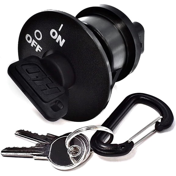 HD Switch Starter Ignition Switch fits EZGO 611284 603623 with Uncommon Key, Gas RXV Golf Carts 2008-Up, 2 Position, 4 Terminal - Upgraded Umbrella Key Plus 2 Spare Keys & Carabiner