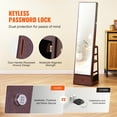 thumbnail image 3 of VEVOR Mirror Jewelry Cabinet 360° Swivel Standing Mirror with Storage Brown, 3 of 9