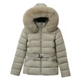 thumbnail image 6 of Winter Jackets for Women Short Padded Coat Winter Warm Thermal Outerwear With Hood Detachable Windproof Jacket For Cold Weather Winter Coats for Women, 6 of 7