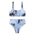 thumbnail image 3 of Women Striped Push Up High Cut Hight Waist Halter Bikini Set Two Piece Swimsuit, 3 of 9