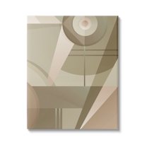 Stupell Industries Tan Geometric Abstract Abstract Painting Gallery Wrapped Canvas Art Print Wall Art, 36 x 48