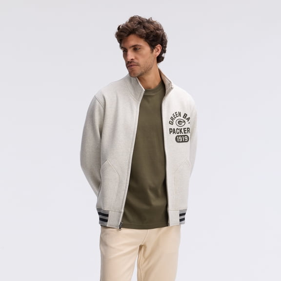 Fanatics Oatmeal Green Bay Packers IconicFleece Full-Zip Jacket