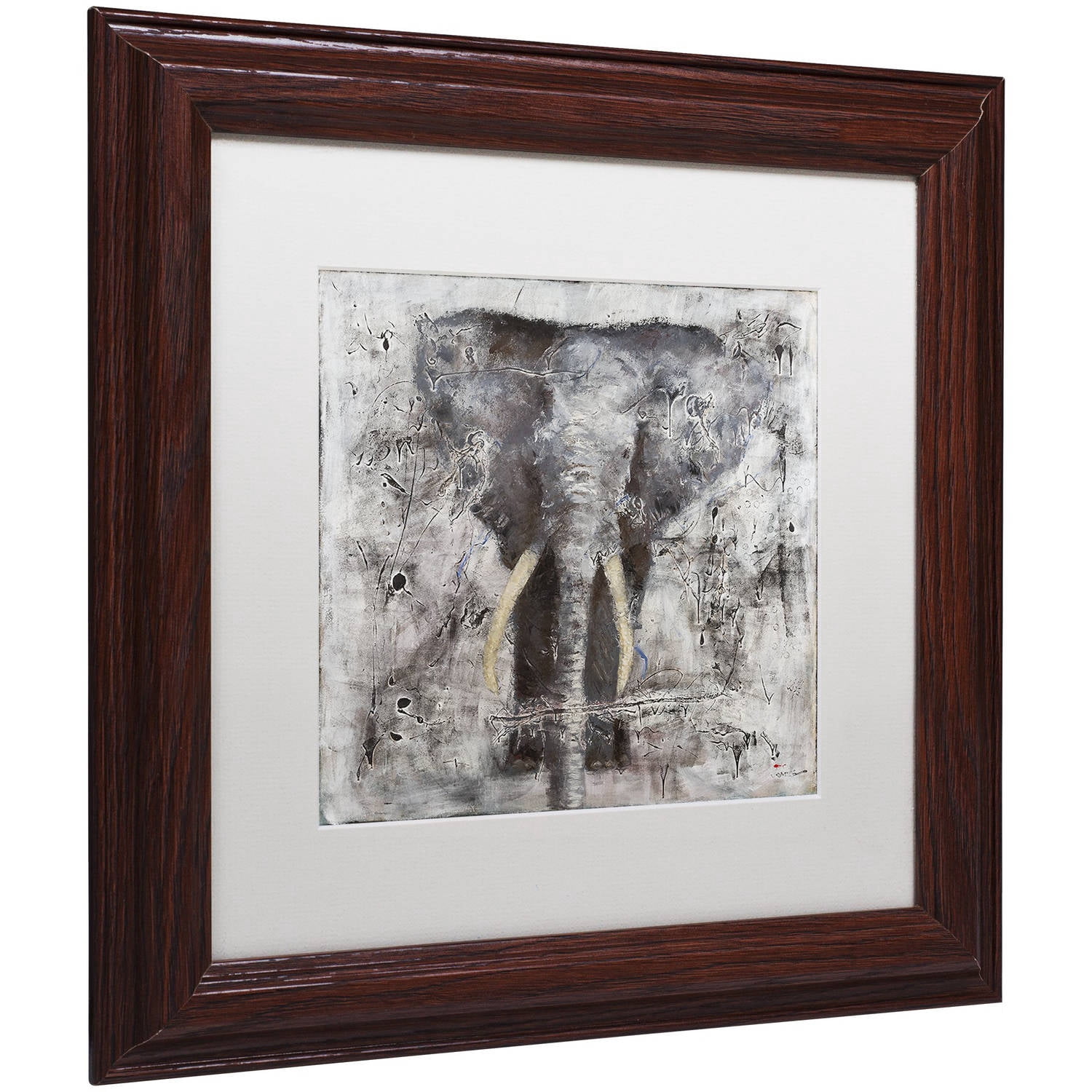 Trademark Fine Art "Wild Life" Canvas Art by Joarez, White Matte, Wood Frame
