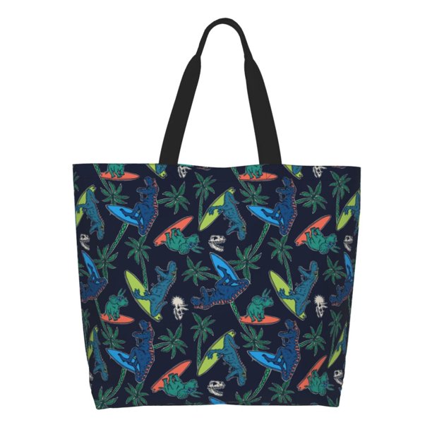 Balery Dinosaur Bolsa Tote Estilo Estético con Cremalleras, Bolsa de Hombro, Bolsa de Compras Grande y Plegable