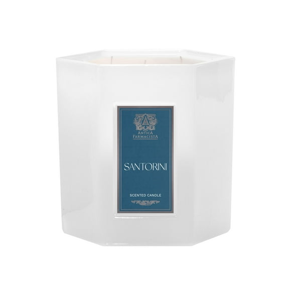 Vela aromática Antica Farmacista de gran tamaño, 3 mechas, Santorini