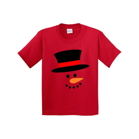 Inktastic Snowman with Top Hat and Carrot Nose Youth T-Shirt