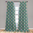 thumbnail image 4 of Ambesonne Floral Curtains, Botanic Crocuses Artwork, Pair of 28"x95", Pale Petrol Blue and Almond, 4 of 4