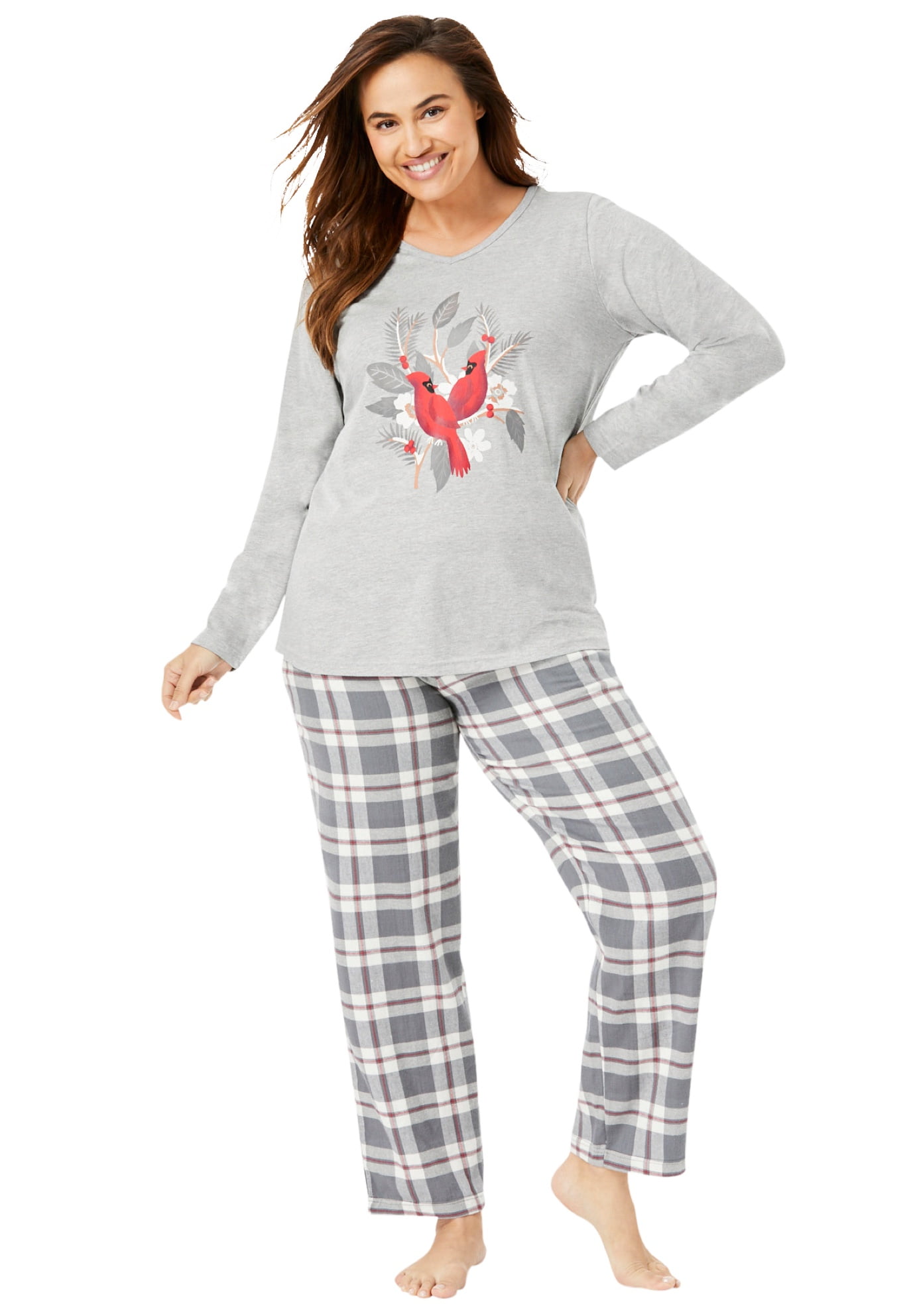 Dreams & Co. Women's Plus Size Cozy Pajama Set Pajamas