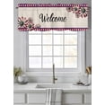 thumbnail image 4 of Red Blue Daisy Curtain Valances for Windows, 4th of July Welcome Plaid Farmhouse Kitchen Valance Window Treatment, Light Filtering Block Curtains for Bathroom/Bedroom/Living Room 60'' x 18'', 4 of 9